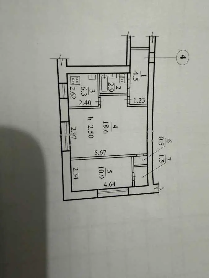 Фото Selling a 2-room apartment, 45 sq.m., Bohdana Khmelnytskoho Avenue (Heroiv Stalinhrada Street) 45 Dnipro, price: 36000 USD, code 6559