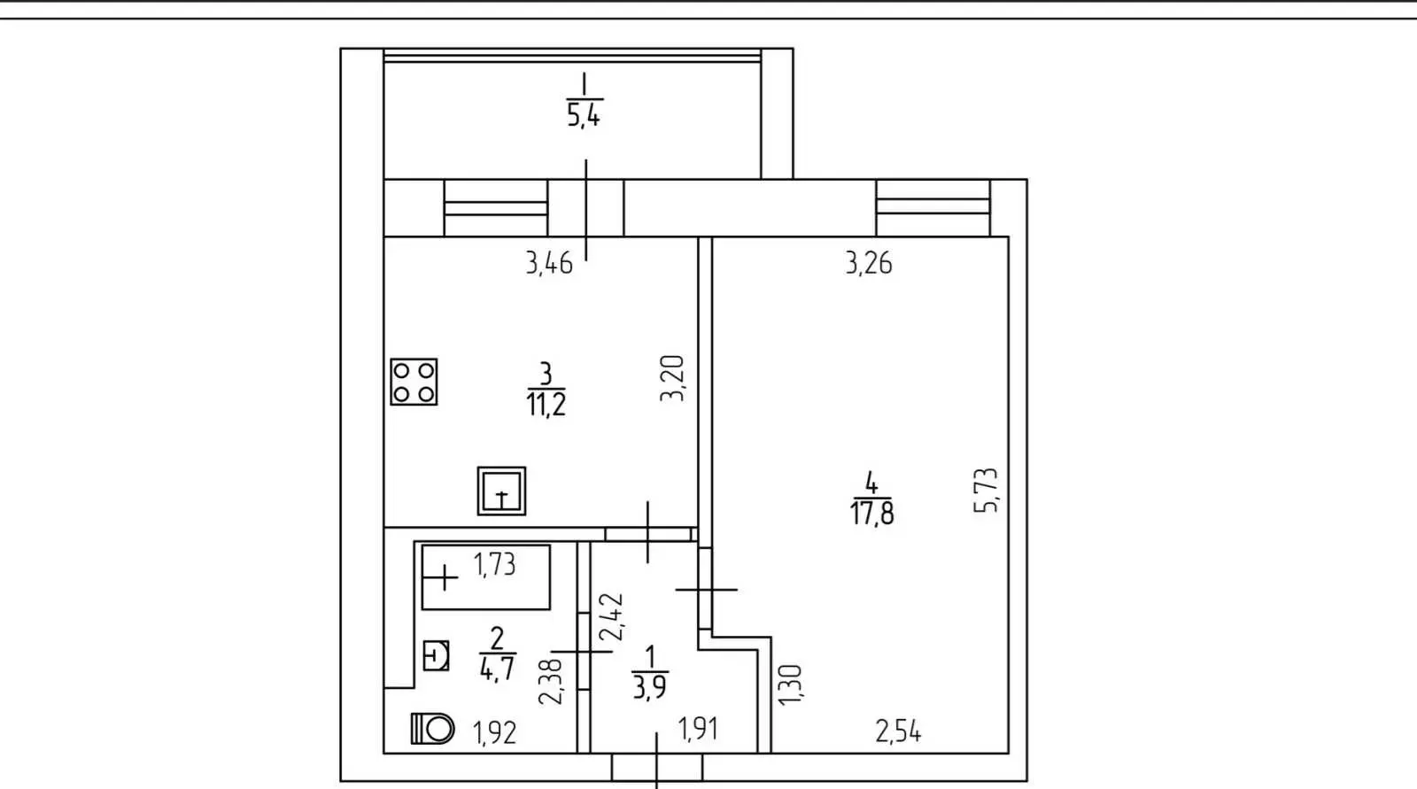Фото Selling a 1-room apartment, 43 sq.m., Bogolubova Street 25 Sofiivska Borschahivka, price: 67000 USD, code 6593