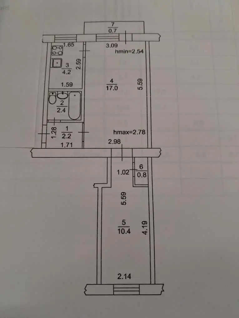 Фото Selling a 2-room apartment, 40 sq.m., Babiyenkiv lane (Burmystenka Lane)  Kyiv, price: 56000 USD, code 6689