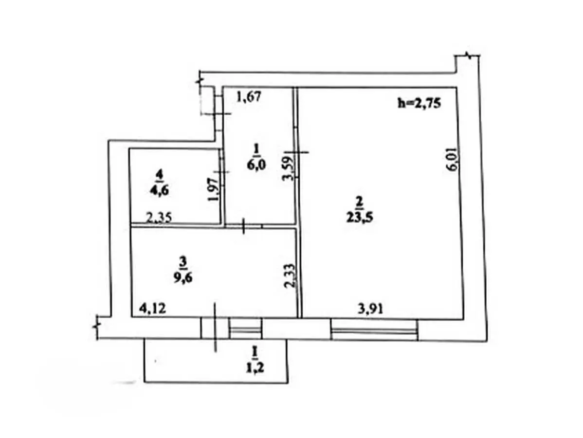 Фото Selling a 1-room apartment, 44.9 sq.m., Shevchenka street  Yurivka, price: 31000 USD, code 6727
