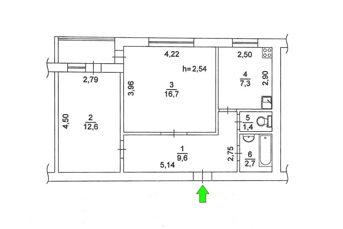 Фото Продаю 2 кімнатну квартиру, 54 кв. м, Харківське шосе 55 Київ, ціна: 63000 USD, код 6798