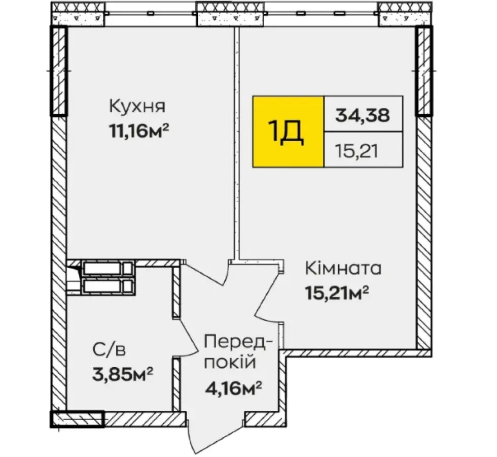 Фото Продаю 1 кімнатну квартиру, 34 кв. м, Івана Кочерги вул.  Київ, ціна: 59000 $, код 6968