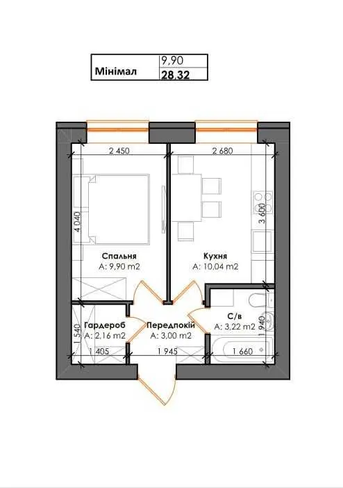 Фото Продаю 1-комнатную квартиру, 29 кв. м, Институтская ул.  Гатное, цена: 36400 USD, код 7192