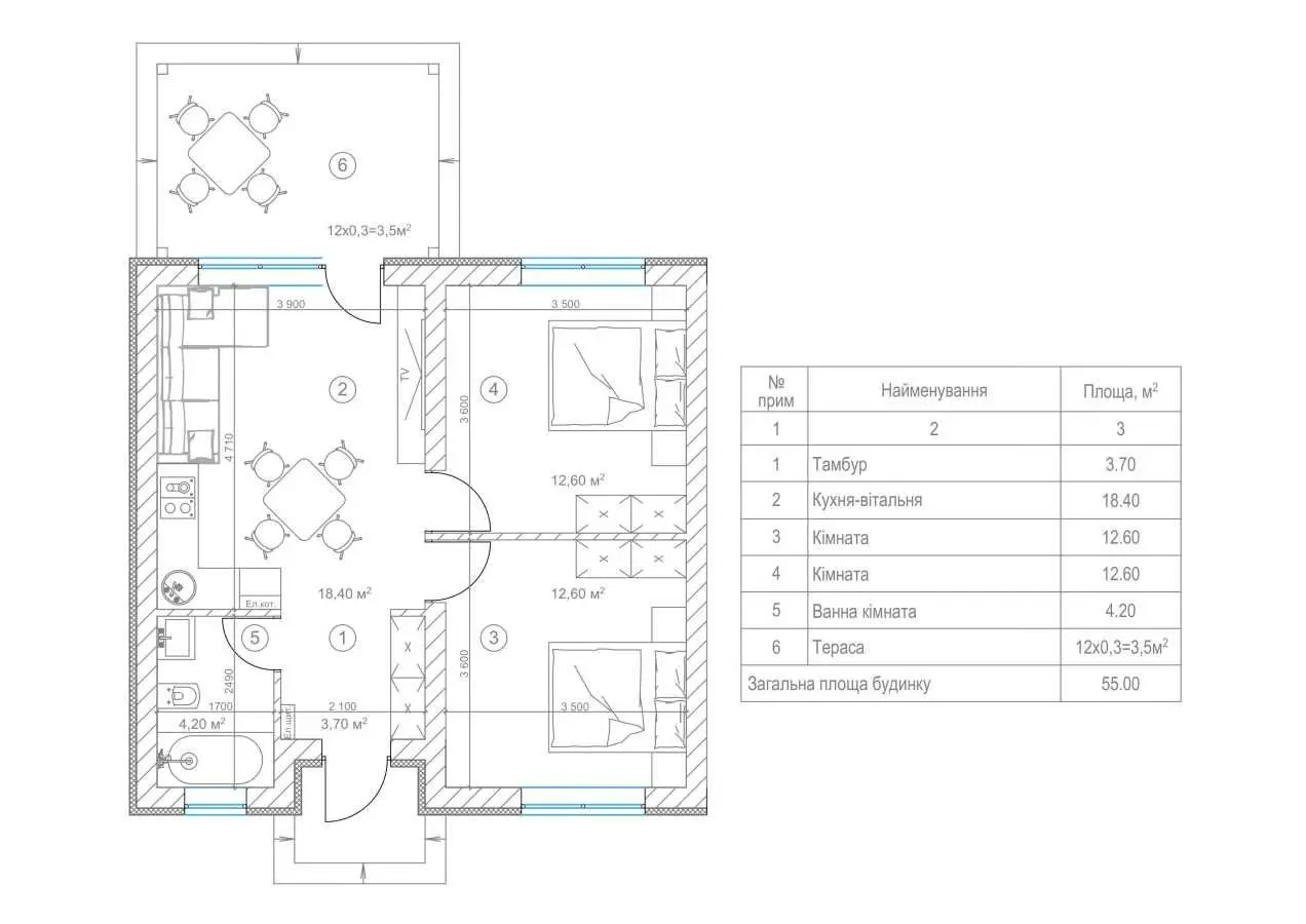 Фото Продаю будинок, 55 кв. м, Щасливе, ціна: 77000 USD, код 7370