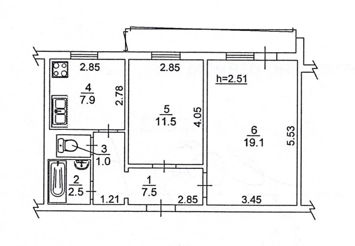 Фото Selling a 2-room apartment, 54 sq.m., Mykoly Zakrevskoho Street (Myloslavska Street)  Kyiv, price: 53500 $, code 7507