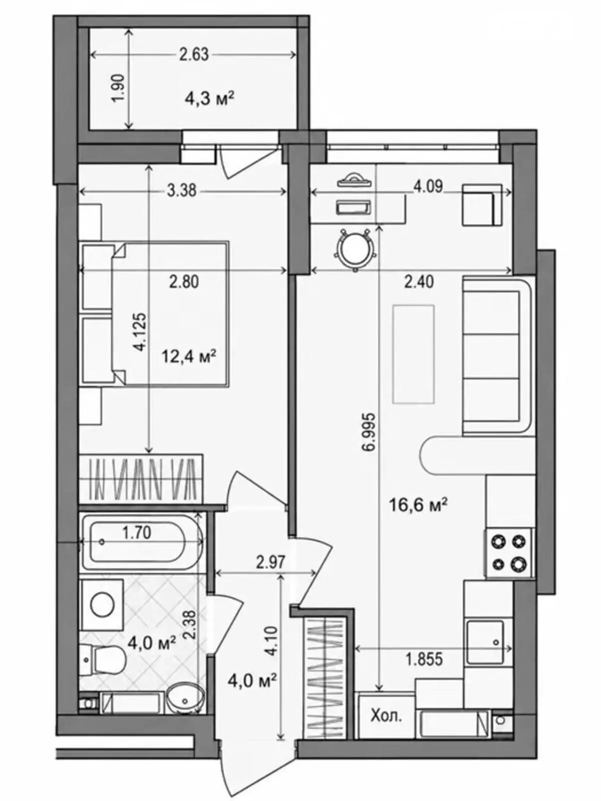 Фото Продаю 1-комнатную квартиру, 39 кв. м, Индустріальный пер. 2 Киев, цена: 62000 $, код 7681