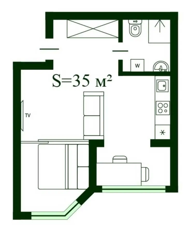 Фото Продаю 1 кімнатну квартиру, 35 кв. м, Миру вул.  Новосілки, ціна: 79990 USD, код 7840