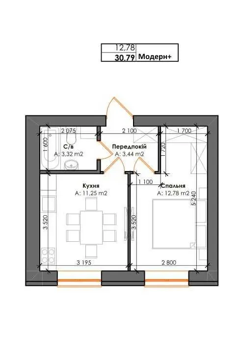 Фото Selling a 1-room apartment, 31 sq.m., Instytutska Street  Hatne, price: 69500 USD, code 7896