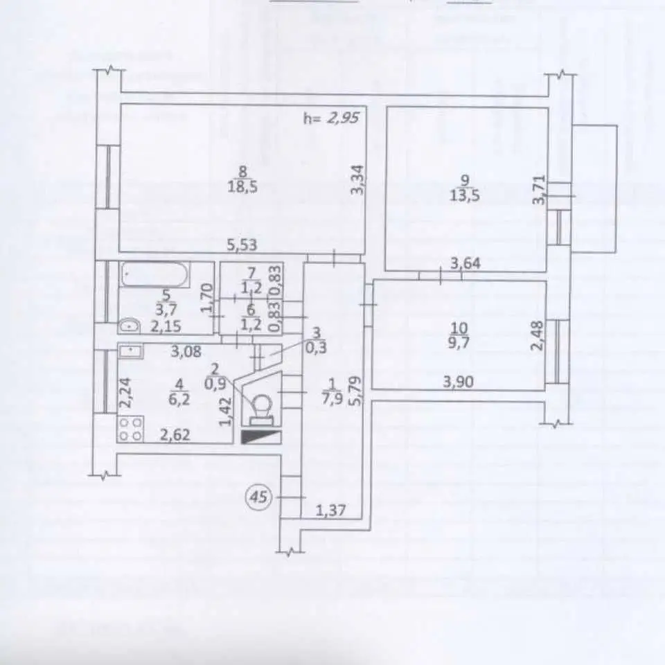 Фото Selling a 3-room apartment, 58 sq.m., Kopylivska Street 2а Kyiv, price: 64900 $, code 7901