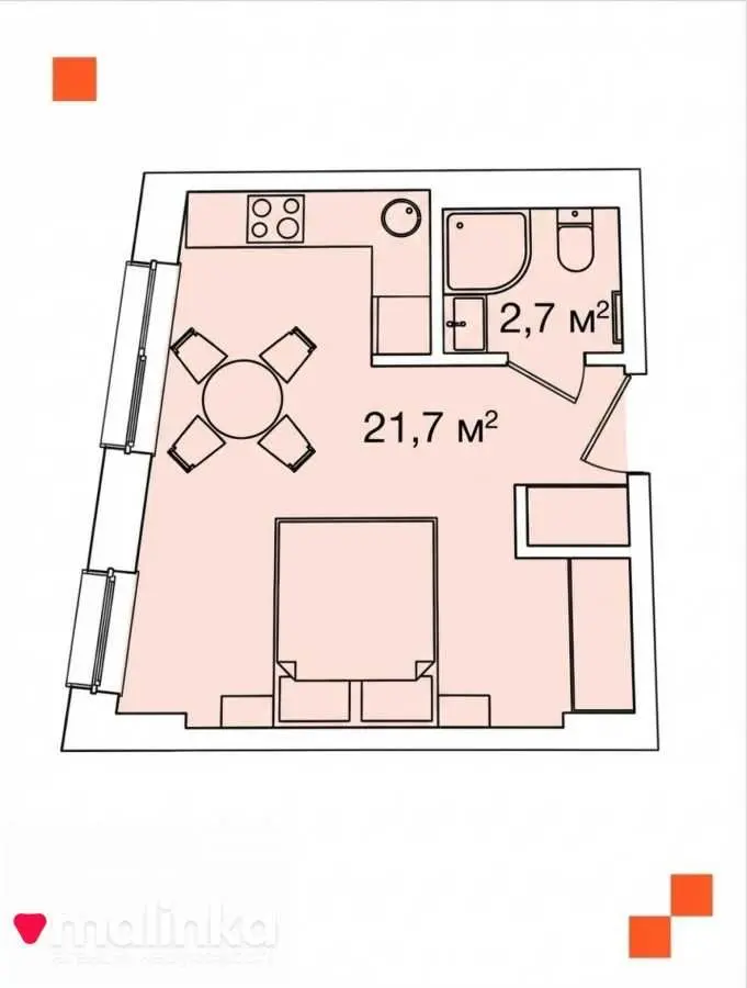 Фото Продаю 1 кімнатну квартиру, 24 кв. м, Тараса Шевченка просп.  Львів, ціна: 48800 USD, код 7922