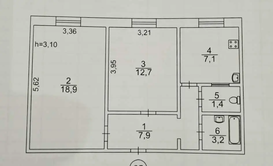Фото Продаю 2 кімнатну квартиру, 51.2 кв. м, Загорівська вул. (Багговутівська) 36 Київ, ціна: 49000 USD, код 8051