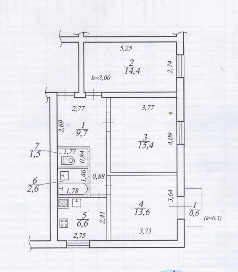 Фото Selling a 3-room apartment, 64 sq.m., Volodymyra Ivasiuka Street  Dnipro, price: 38000 USD, code 8140