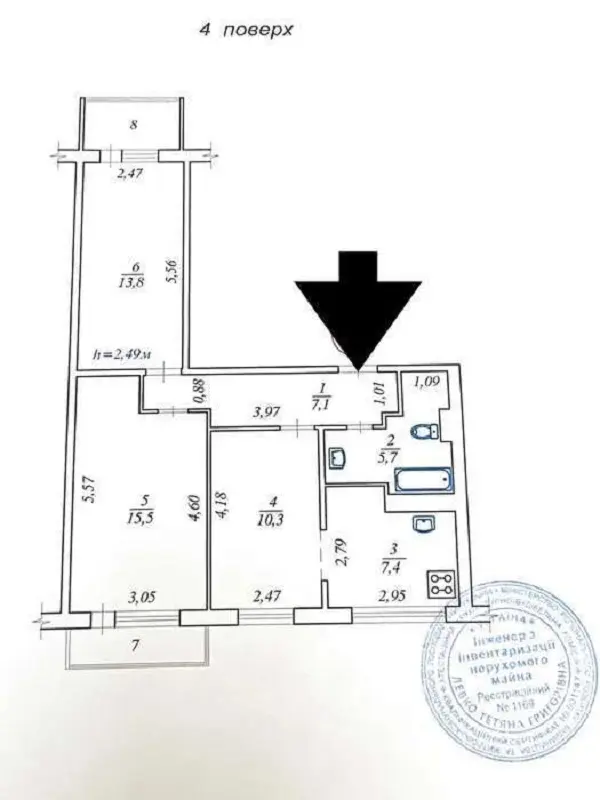 Фото Продаю 3-комнатную квартиру, 65 кв. м, Юрия Шумского ул. 10 Киев, цена: 81000 $, код 8153