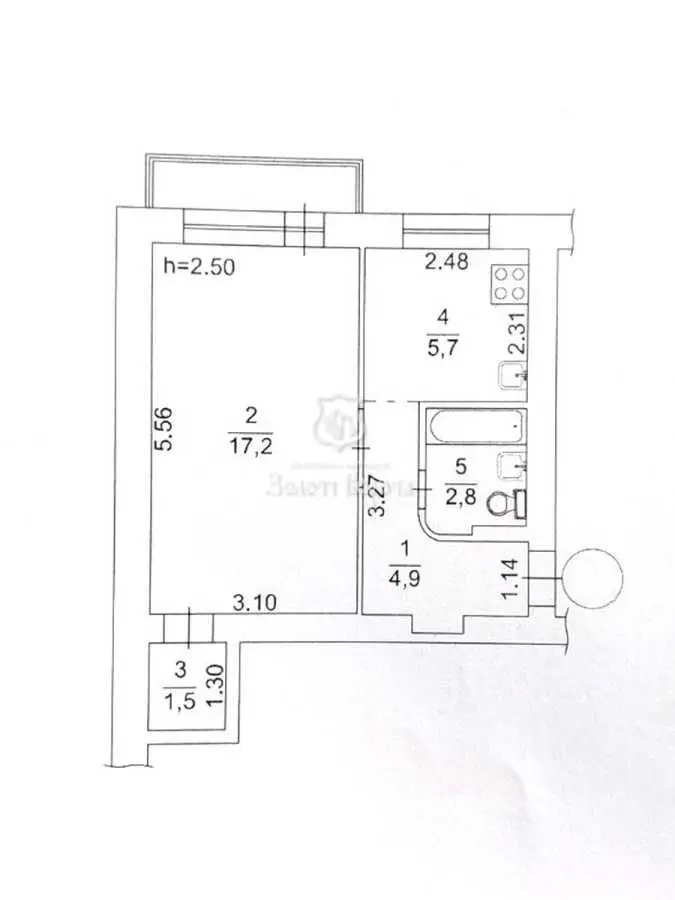 Фото Selling a 1-room apartment, 32.1 sq.m., Knyaziv Ostrozkykh street (Moskovska street) 36 Kyiv, price: 68000 USD, code 8158