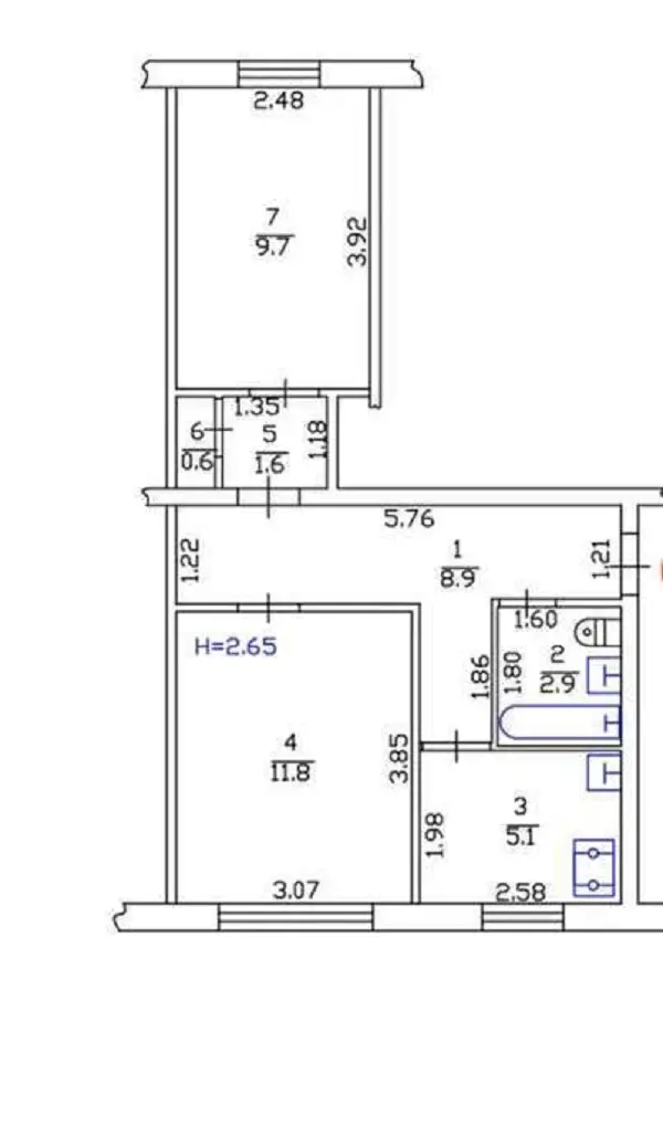 Фото Продаю 2 кімнатну квартиру, 42 кв. м, Вінстона Черчилля вул. (Червоноткацька) 22б Київ, ціна: 38500 $, код 8280