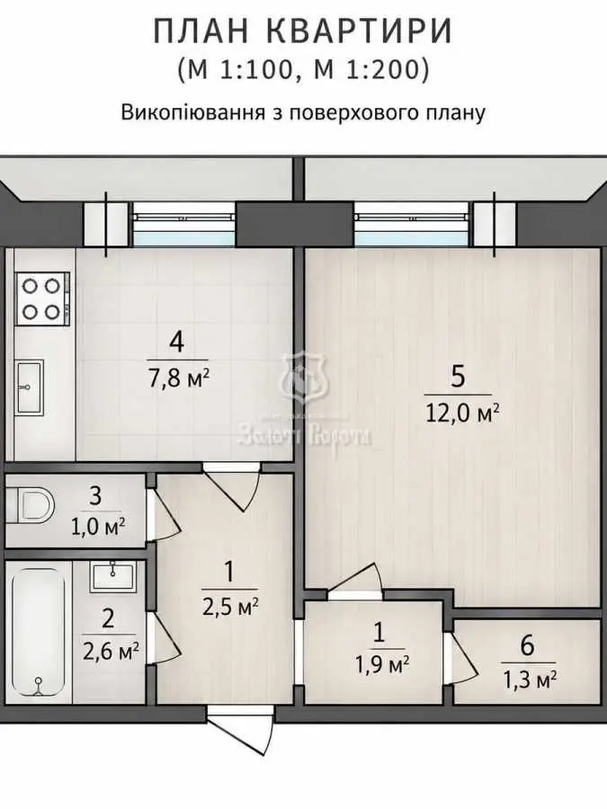 Фото Selling a 1-room apartment, 30.9 sq.m., Volodymyra Zhabotynskoho street (Muromska Street)  Kyiv, price: 34500 USD, code 8419