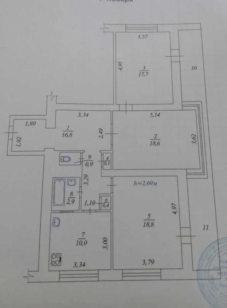 Фото Selling a 3-room apartment, 94 sq.m., Mykhaila Omelianovycha-Pavlenka Street (Suvorova Street) 19 Kyiv, price: 137000 USD, code 8504