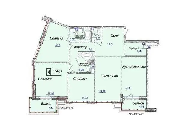 Фото Продаю 4 кімнатну квартиру, 156.3 кв. м, Андрія Верхогляда вул. (Михайла Драгомирова)  Київ, ціна: 22219632 UAH, код 8538