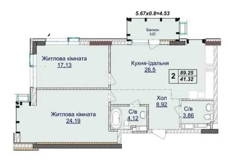 Фото Продаю 2 кімнатну квартиру, 90 кв. м, Андрія Верхогляда вул. (Михайла Драгомирова)  Київ, ціна: 265000 USD, код 8960