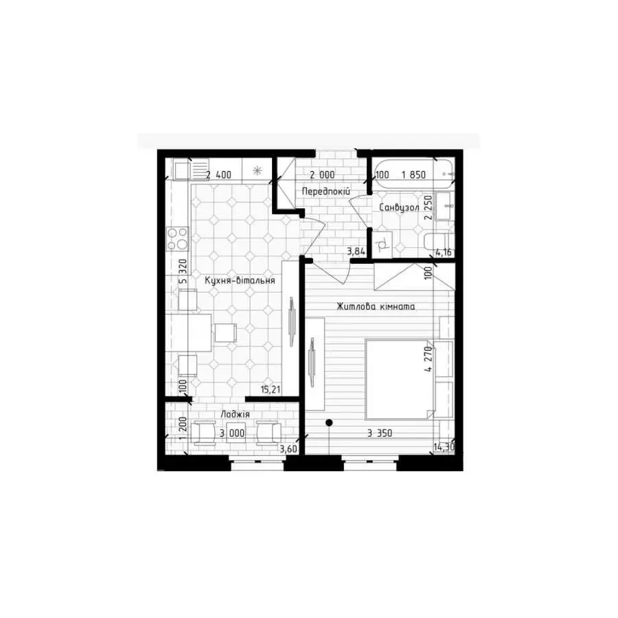 Фото Selling a 1-room apartment, 41 sq.m., Mykhaila Maksymovycha Street (Onufriia Trutenka Street)  Kyiv, price: 103000 USD, code 9418