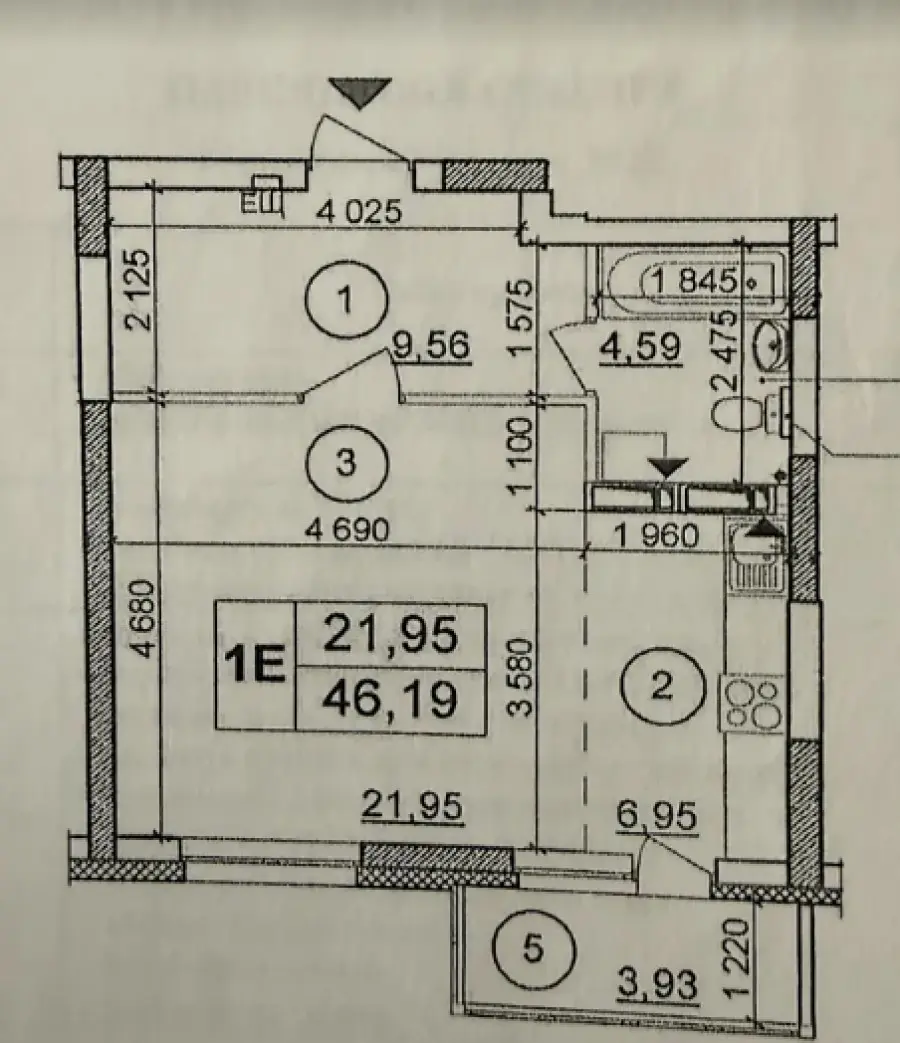 Фото Selling a 1-room apartment, 47 sq.m., Borysa Hmyri Street  Kyiv, price: 60000 $, code 9495