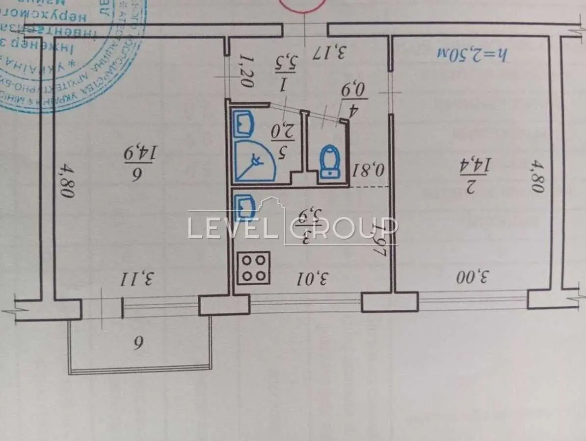 Фото Selling a 2-room apartment, 48 sq.m., Darnytskyi Boulevard 11 Kyiv, price: 75000 USD, code 9584