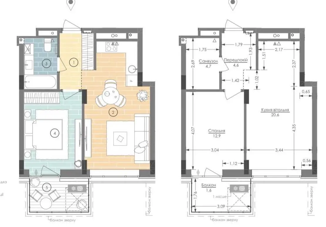 Фото Selling a 1-room apartment, 44.4 sq.m., Simi Prakhovykh Street  Kyiv, price: 109000 USD, code 9645